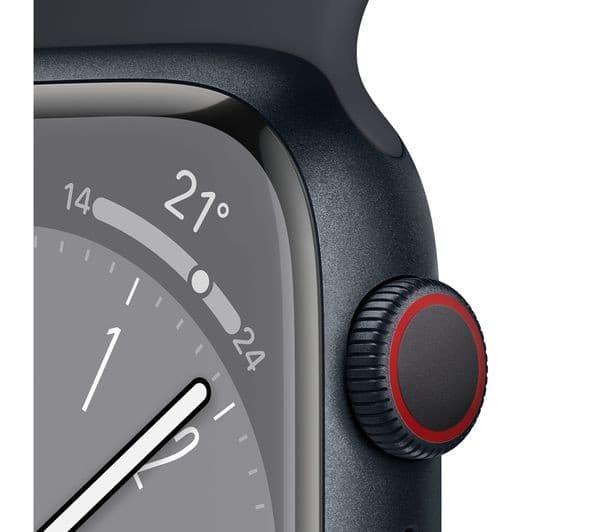 APPLE Watch Series 8 Cellular - Midnight with Midnight Sports Band, 41 mm - Image 3