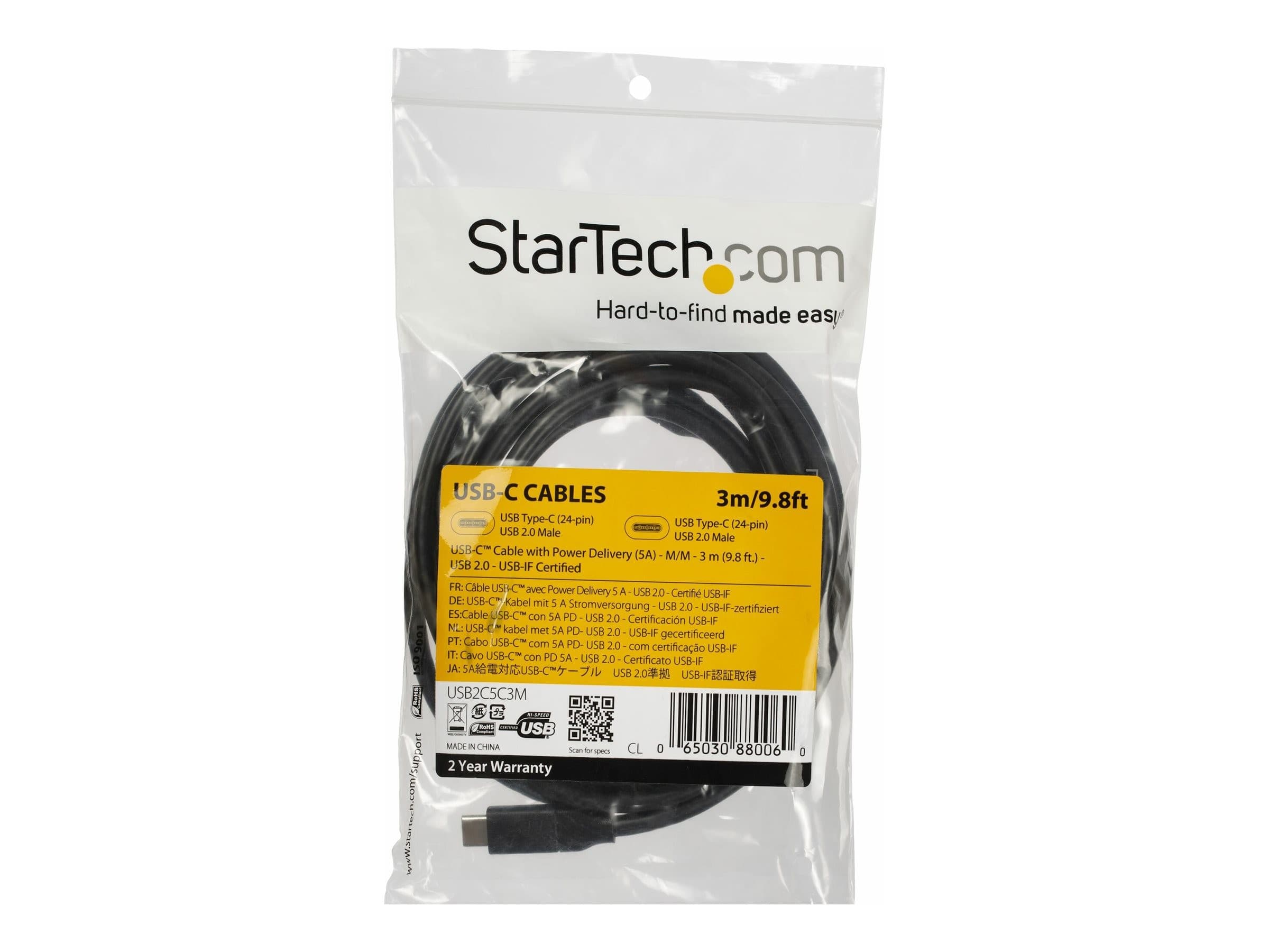 StarTech USB-C to USB-C Cable 3m Black