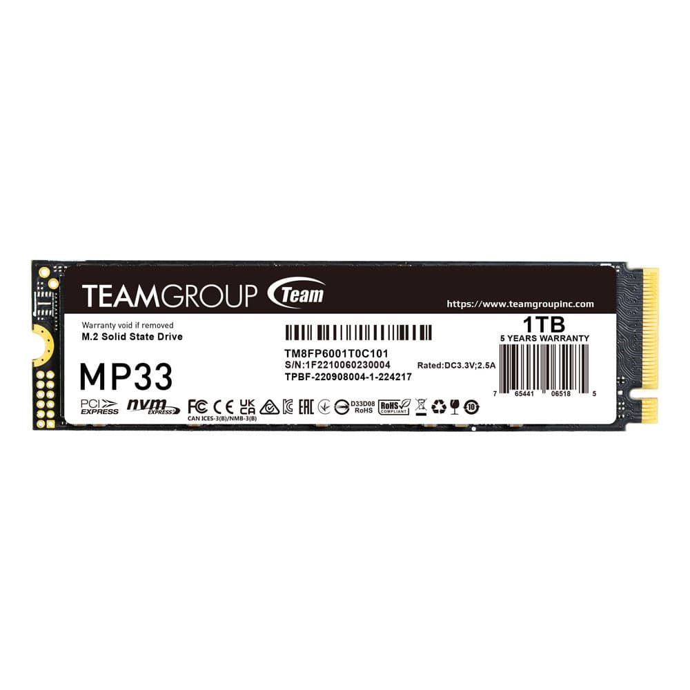 Team Group MP33 1TB M.2 2280 NVMe PCIe 3.0 Internal SSD - Image 1