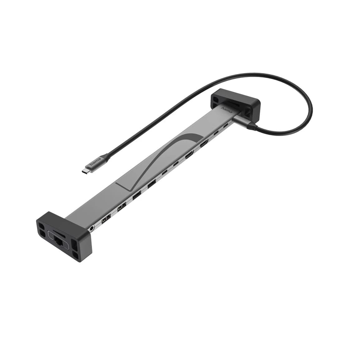 Hama Connect2Office Work USB-C Docking Station, 12 Ports, 100W Power Delivery - Black/Grey - Image 3