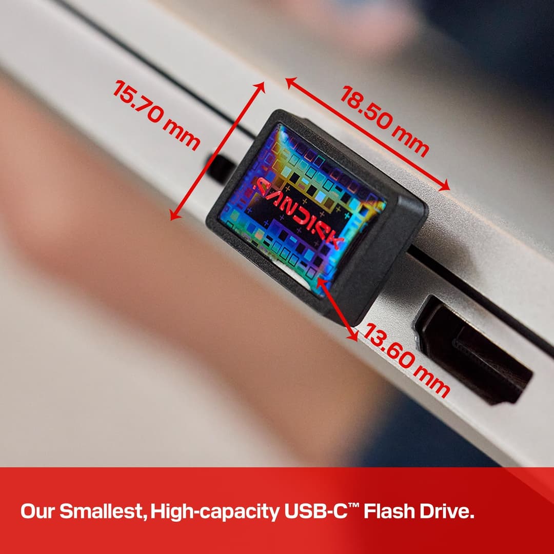 SANDISK Extreme Fit USB-C Flash Drive - Black - Image 8