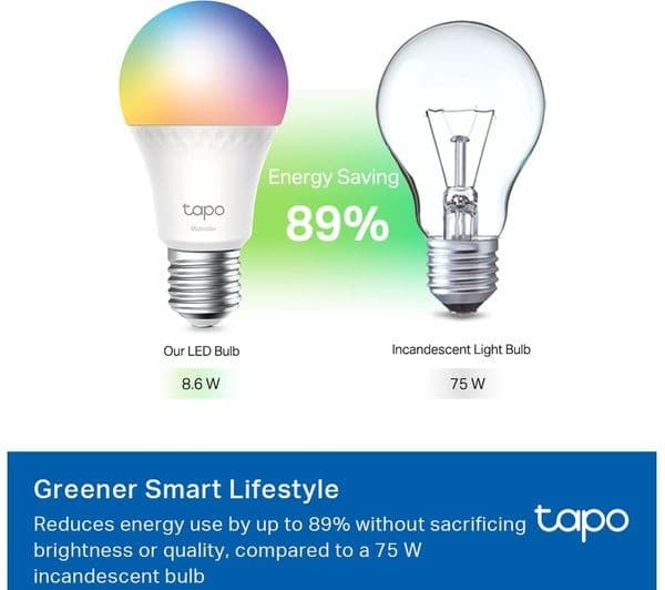 TP-LINK Tapo L535E Smart WiFi Light Bulb - Multicolour, E27, A60 - Image 4