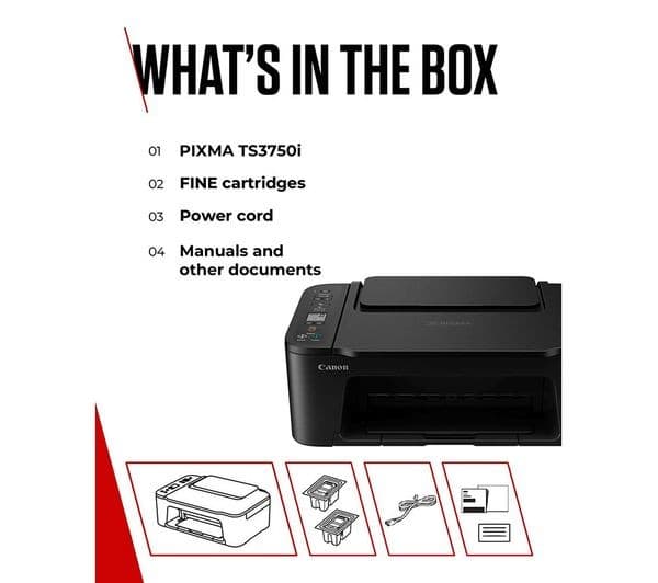 CANON PIXMA TS3750i A4 All-in-One Wireless Colour Inkjet Printer - Black (6671C008) - Image 10