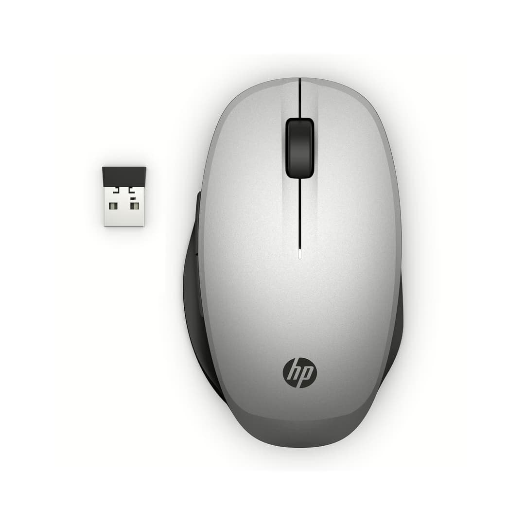HP 300 Dual Mode Wireless Mouse - Silver - Image 1