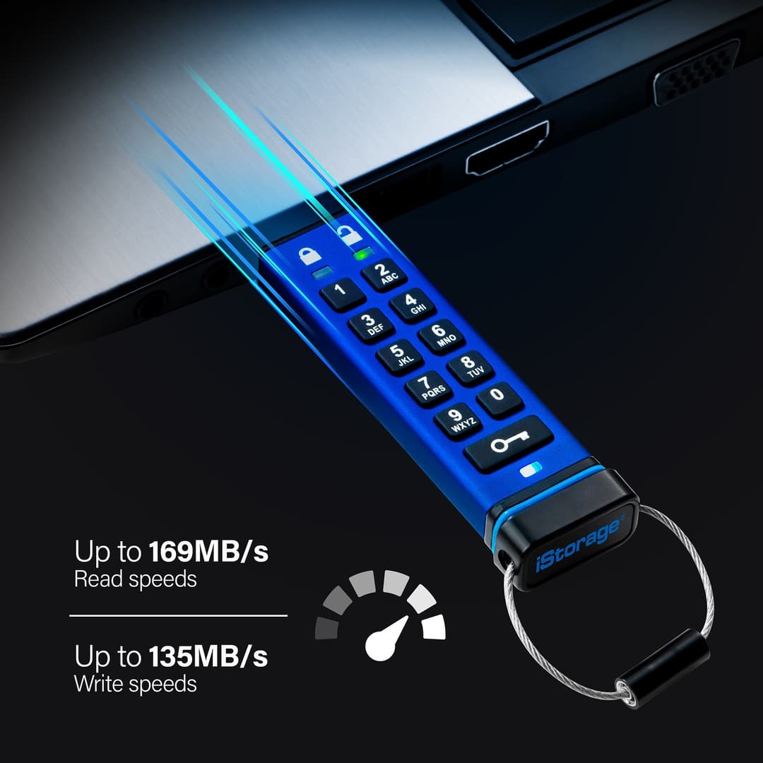 iStorage datAshur PRO 256-bit 32GB USB 3.0 secure encrypted flash drive IS-FL-DA3-256-32 - Image 4