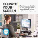 Fellowes Computer Monitor Stand with 3 Height Adjustments - Smart Suites Monitor Riser Plus with Storage Area - Ergonomic Adjustable Monitor Stand for Computers - Max Weight 10KG/Max Size 21" - Black thumbnail 2