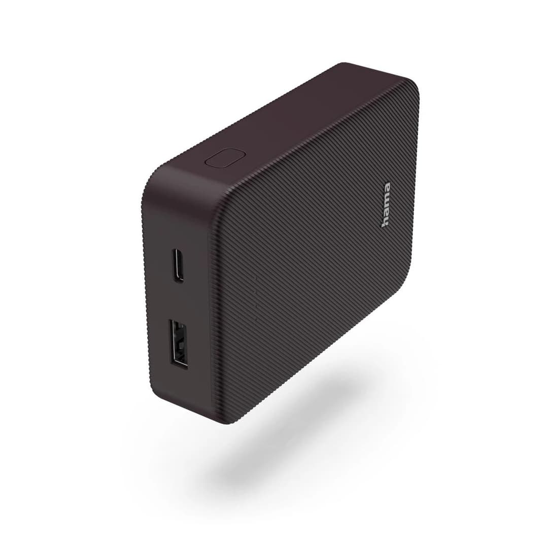 Hama Colour 10 Power Bank 10000 mAh USB-A & USB-C - Plum - Image 1