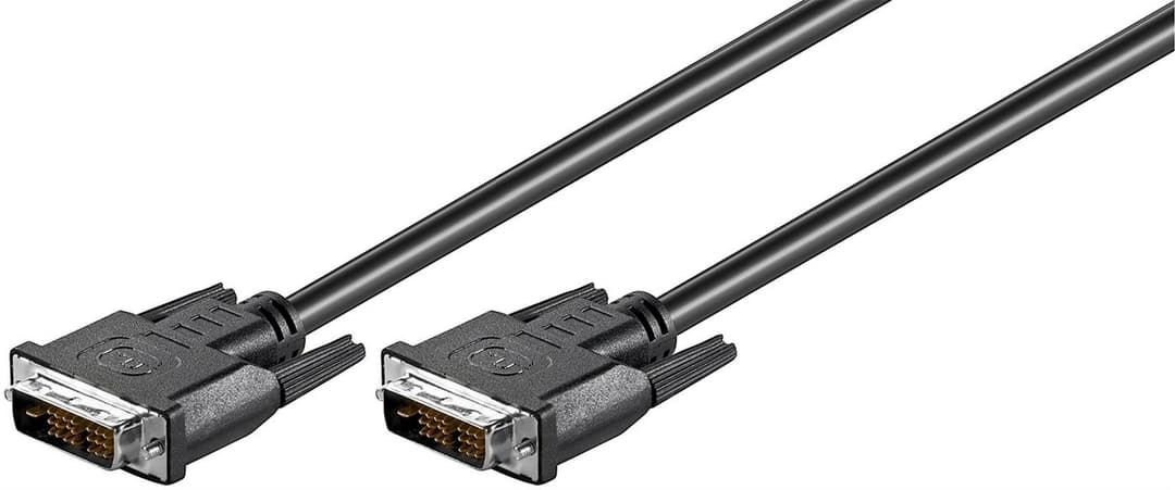Microconnect MONCCS1 Full HD DVI-D (18+1) Single Link Cable, Male to Male, 1 m, Black - Image 1