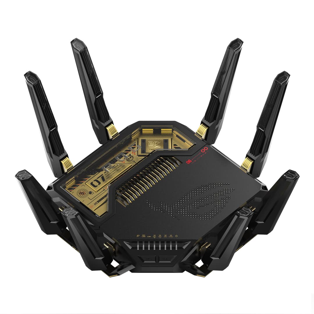 ASUS ROG Rapture GT-BE98 Edition 20 WiFi 7 Quad-band Gaming Router - 10 Gigabit Ethernet, Black - Image 1