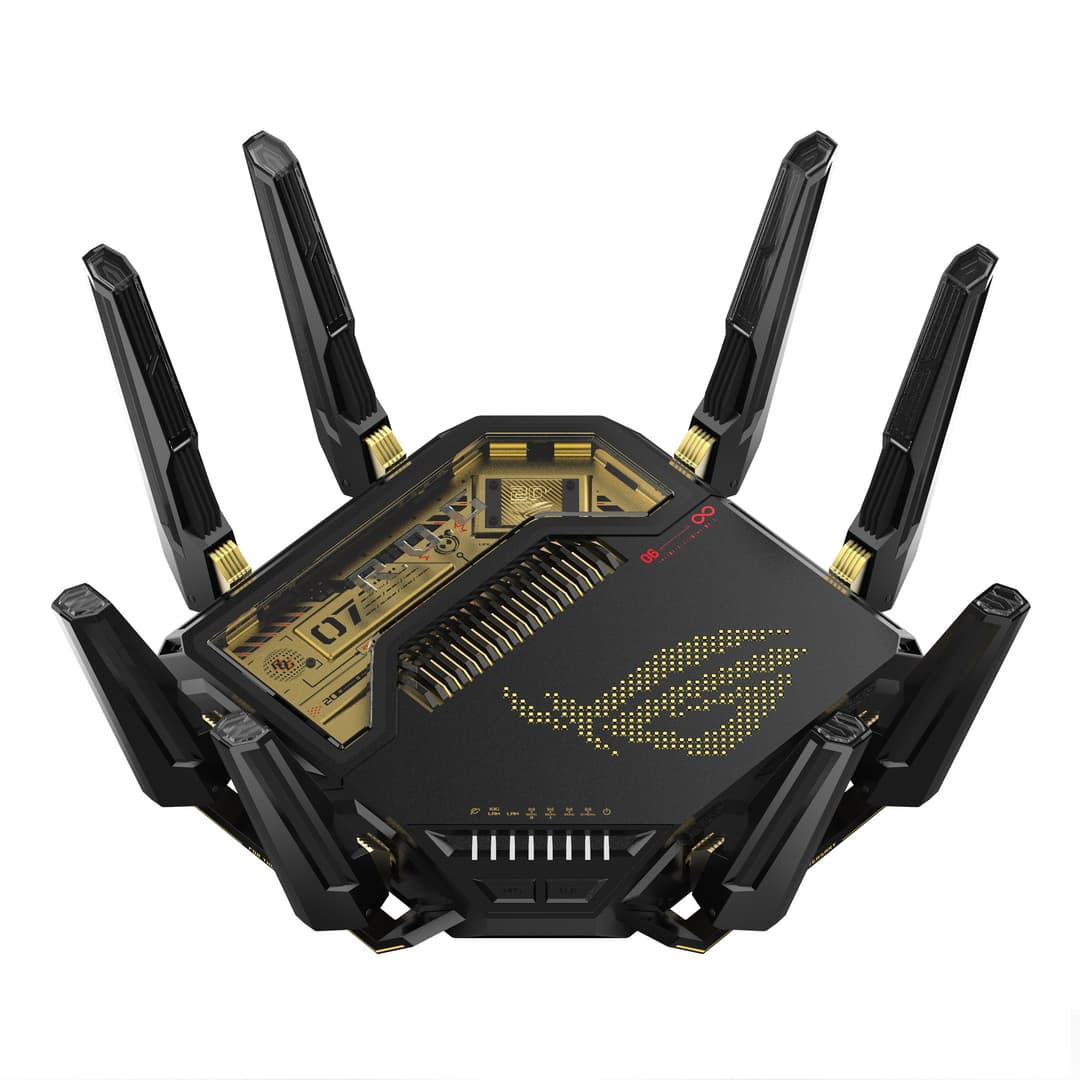 ASUS ROG Rapture GT-BE98 Edition 20 WiFi 7 Quad-band Gaming Router - 10 Gigabit Ethernet, Black - Image 2
