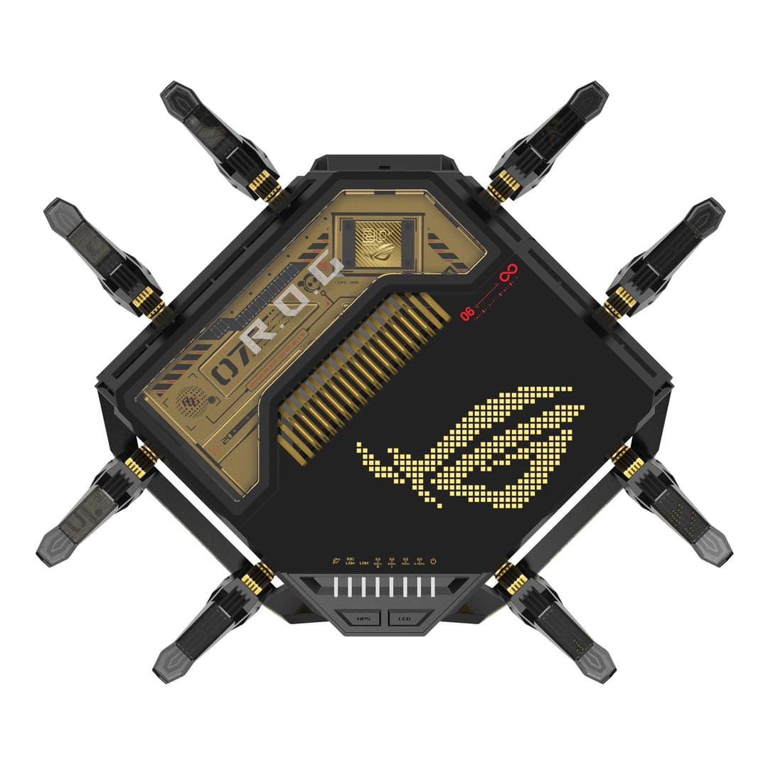ASUS ROG Rapture GT-BE98 Edition 20 WiFi 7 Quad-band Gaming Router - 10 Gigabit Ethernet, Black - Image 3