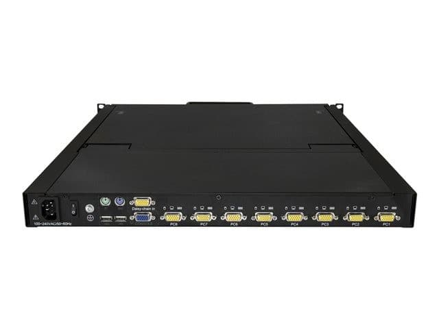 StarTech.com 8 Port Rackmount KVM Console with 6ft Cables, Integrated KVM Switch with 19" LCD Monitor, Fully Featured 1U LCD KVM Drawer- OSD KVM, Durable 50,000 MTBF, USB + VGA Support - 19in. LCD KVM Console (RKCONS1908K) - KVM console - 19" - Image 3