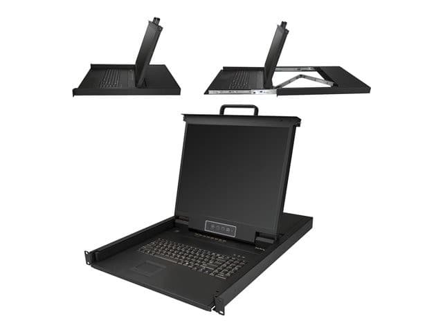 StarTech.com 8 Port Rackmount KVM Console with 6ft Cables, Integrated KVM Switch with 19" LCD Monitor, Fully Featured 1U LCD KVM Drawer- OSD KVM, Durable 50,000 MTBF, USB + VGA Support - 19in. LCD KVM Console (RKCONS1908K) - KVM console - 19" - Image 4
