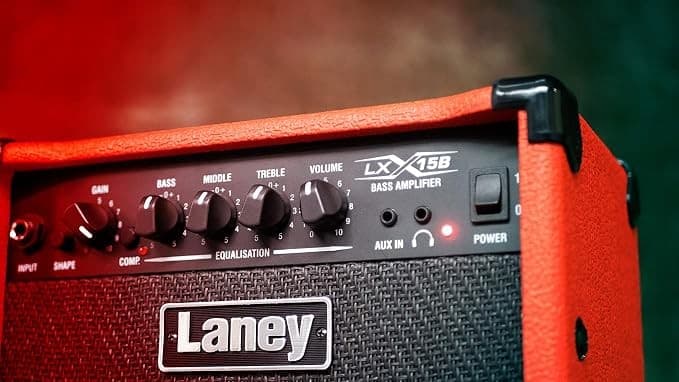 Laney LX15B Bass Amp 15W Portable Practice Guitar Amplifier - Red - Image 3