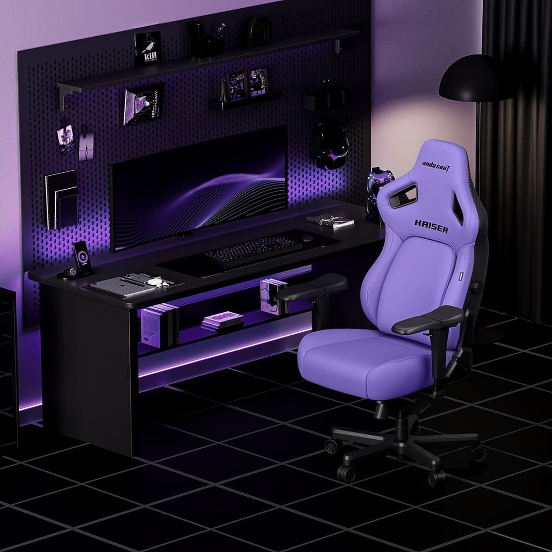 AndaSeat Kaiser 4 Premium Gaming Chair PVC Leather - Large, Zen Purple - Image 1