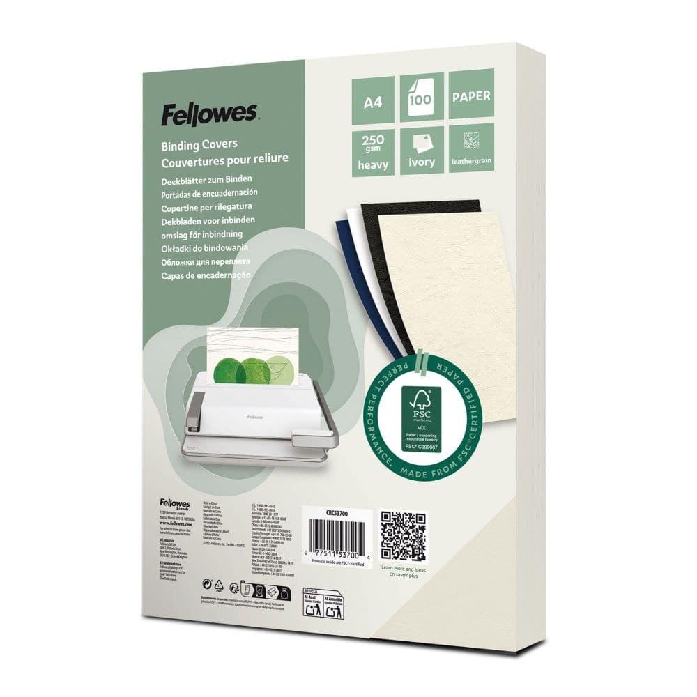 Fellowes 5370004 Delta Cover A4 Ivory 100PK - Image 1