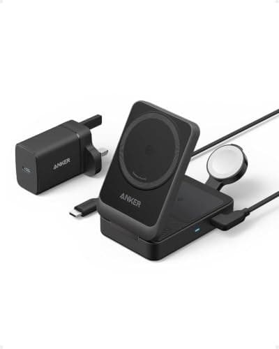 Anker MagGo 3-in-1 Wireless Charging Station, MagSafe-Compatible Qi2 Certified 15W Wireless Stand with Apple Watch and AirPods Support, For iPhone 17/16/15 Series and More (40W USB C Charger Included) - Image 2
