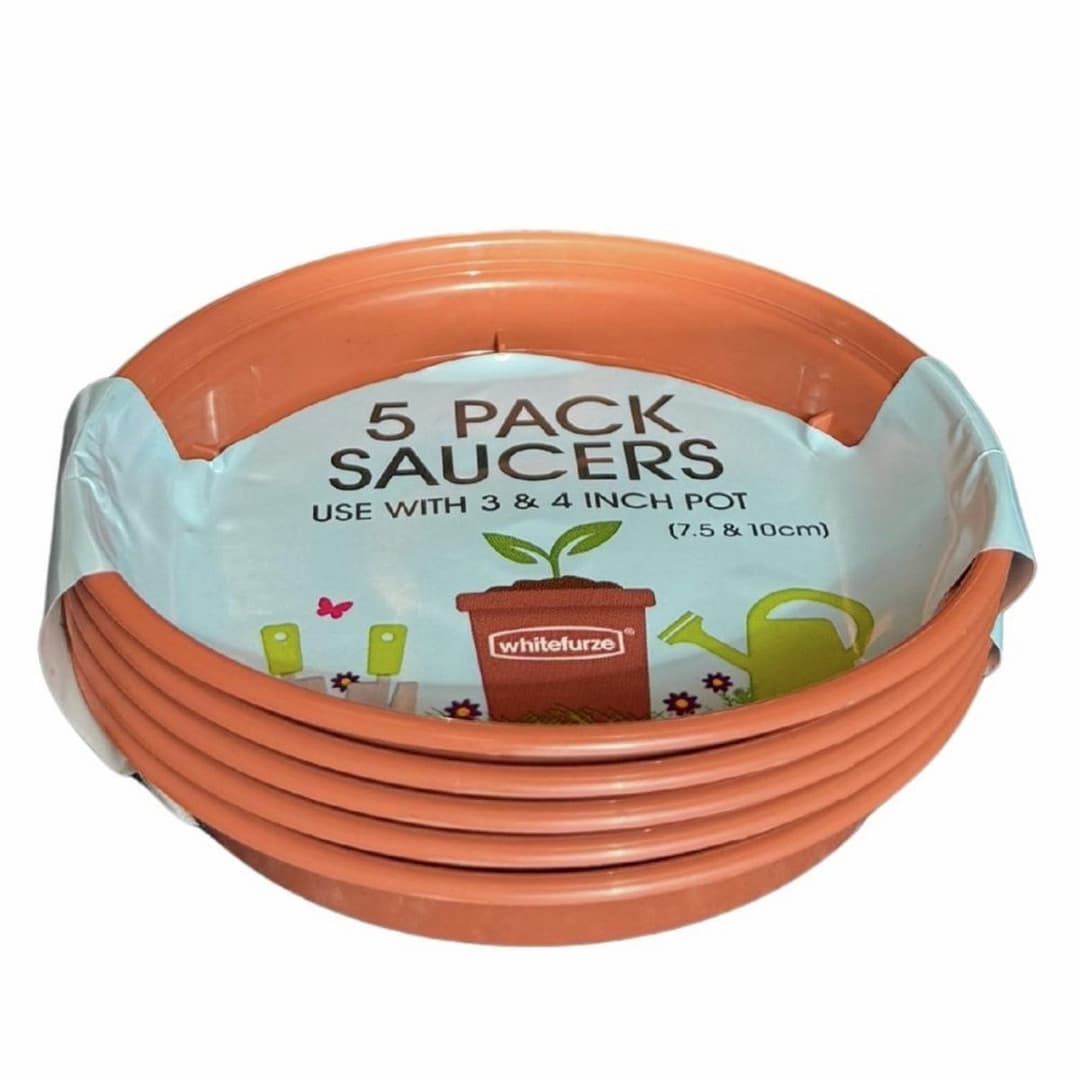 Whitefurze Saucer Set for 3/4 inches Pot - Terracotta - Image 2