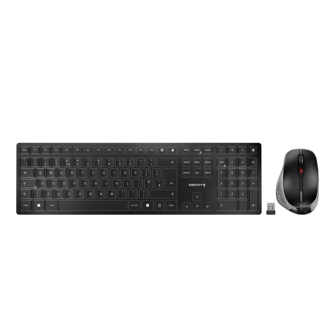 Cherry DW 9500 Slim 3000 DPI Wireless Keyboard & Mouse Set - Black - Image 1