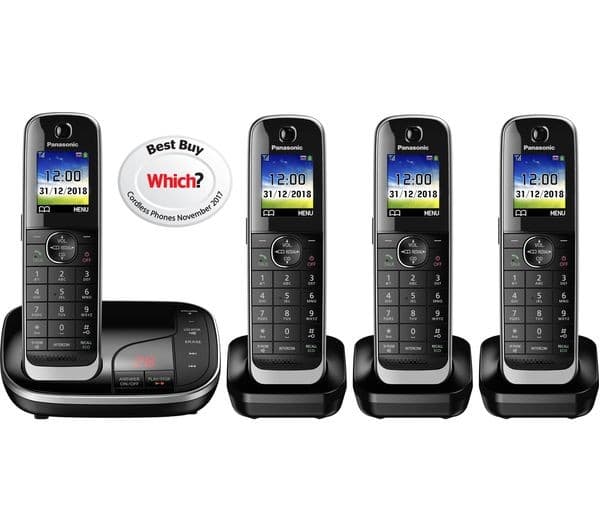 PANASONIC KX-TGJ324EB Cordless Phone with Answering Machine - Quad Handsets - Image 2