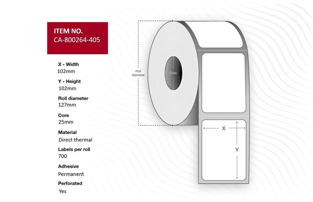 Label 102 x 102mm, Core - Image 1