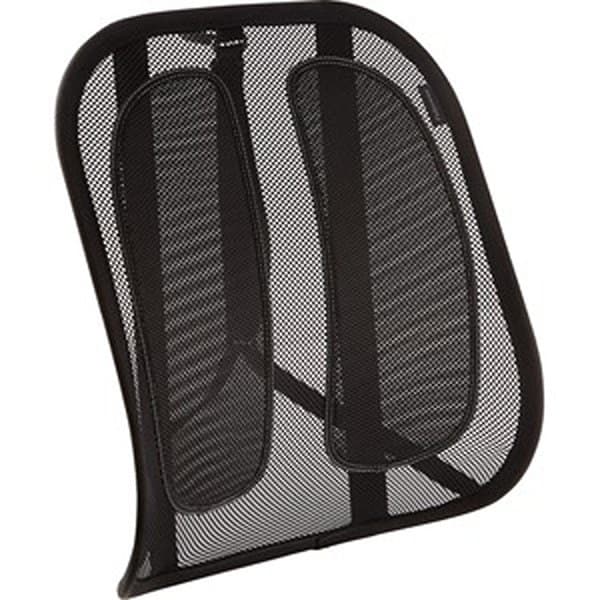 Fellowes Office Suites Mesh Back Support Ergonomic  Comfortable  Adjustable Strap  Ventilation  Tri-Tachment Structure - Strap Mount - 17.3  x 5.6  x 20.2  - Black - Image 2