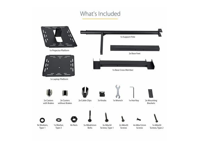 StarTech Mobile Projector Cart Black - Image 7
