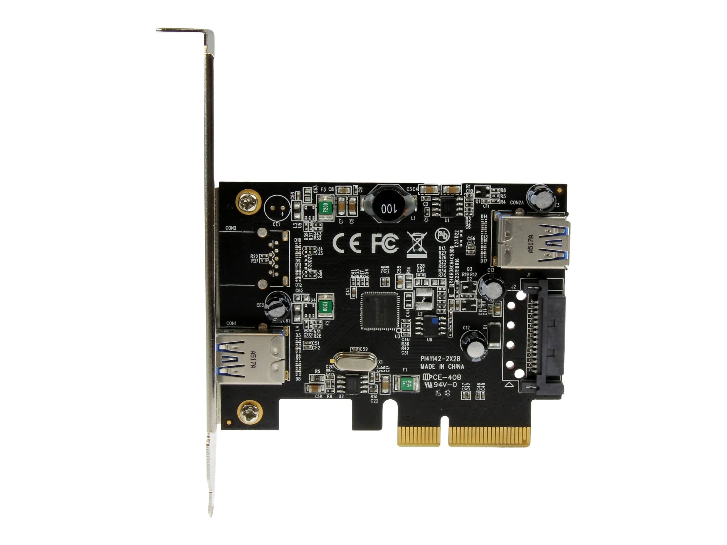 StarTech.com 2 Port USB 3.1 (10Gbps) Card - USB-A 1x External 1x Internal - PCIe USB 3.1 Card with Type-A - PCI Express (PEXUSB311EI) - USB adapter - PCIe x4 - USB 3.1 x 2