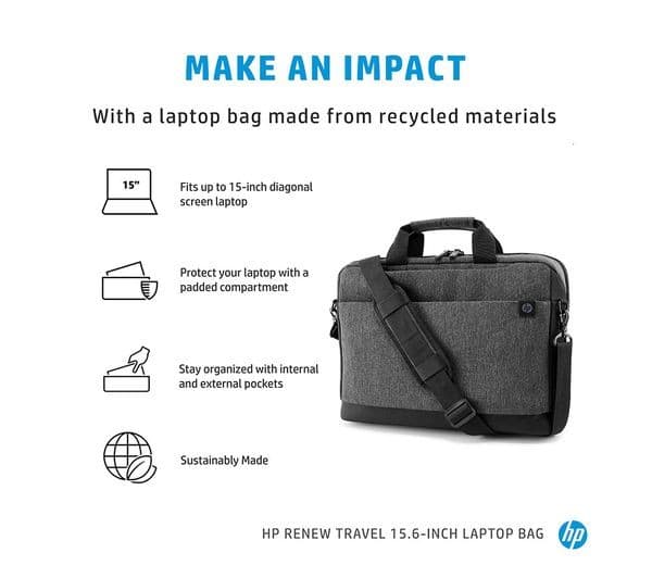 HP Renew Travel 15.6" Laptop Case - Grey - Image 3