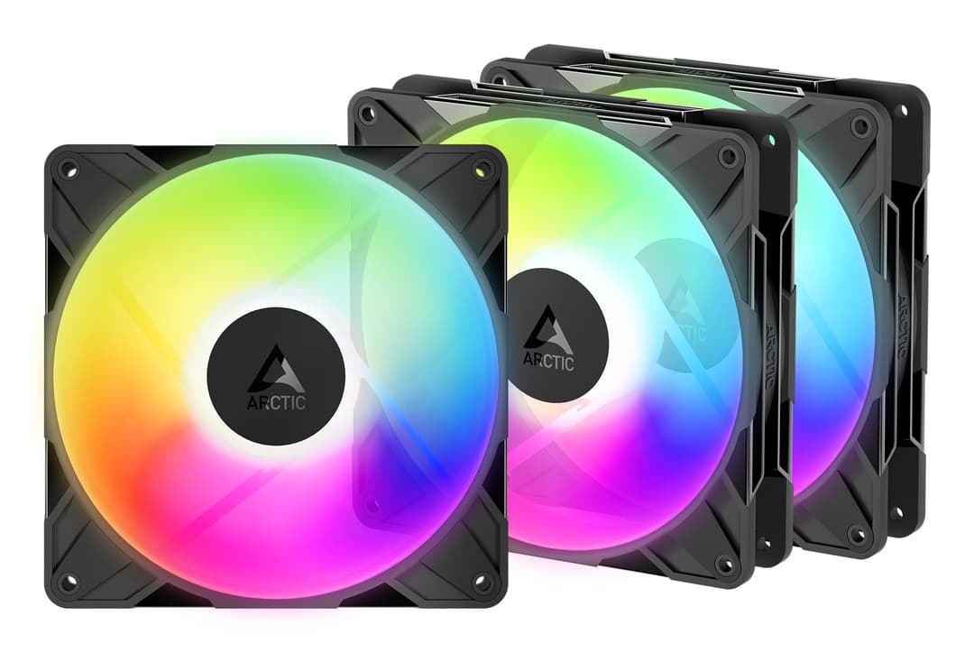 ARCTIC Freezer P14 Pro Reverse A-RGB - 3 Pack - 140 mm A-RGB PWM Fan with Cable Splitter - Image 1