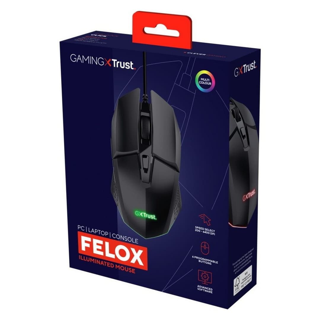 GXTrust GXT109 Felox Wired Gaming Mouse - Black - Image 7