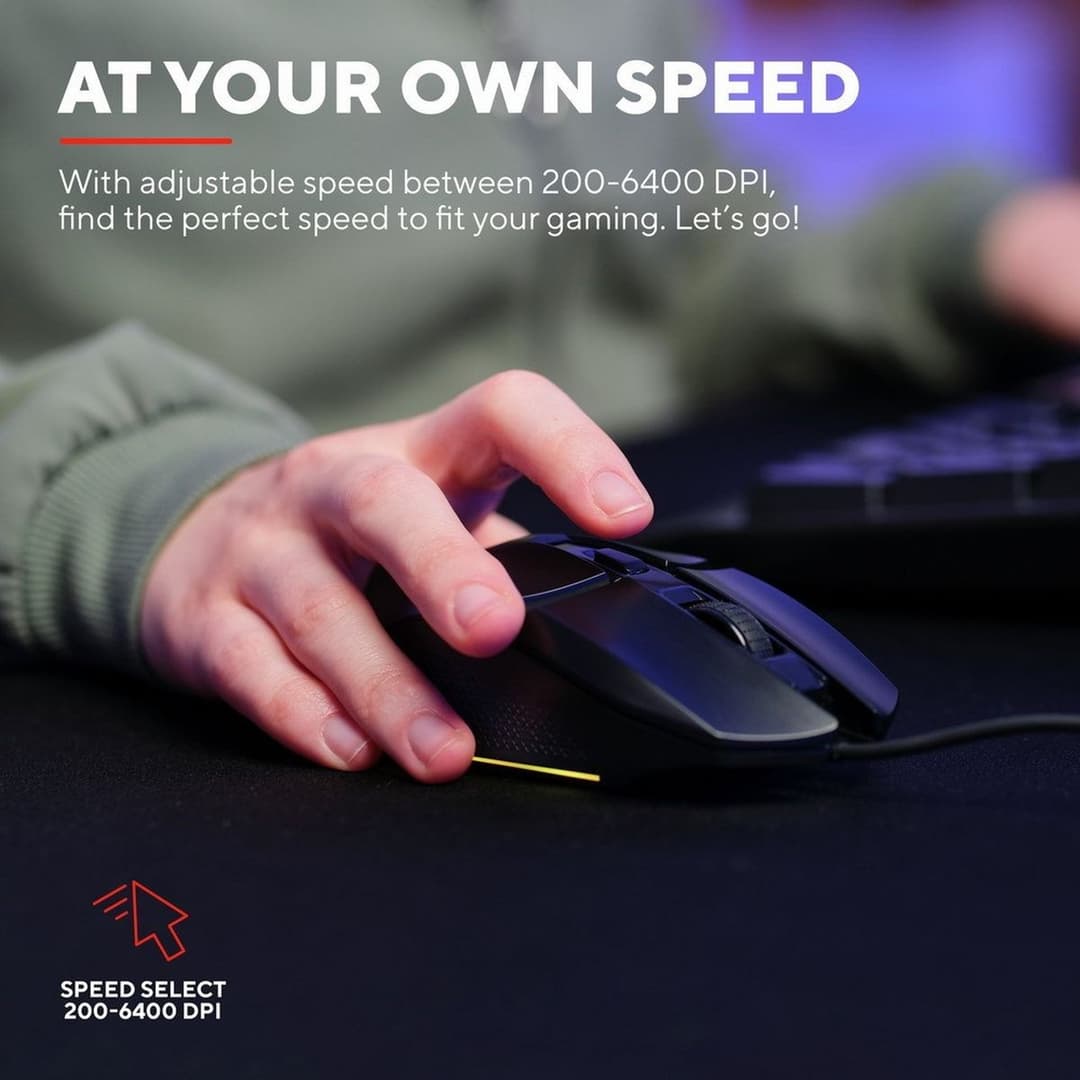 GXTrust GXT109 Felox Wired Gaming Mouse - Black - Image 8