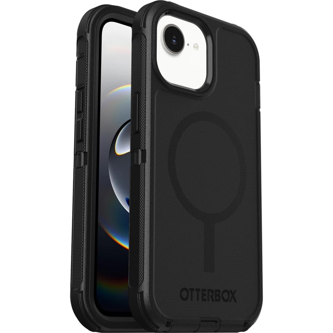 OtterBox Defender MagSafe Case for iPhone 17e/16e/15/14/13, Black - Image 1