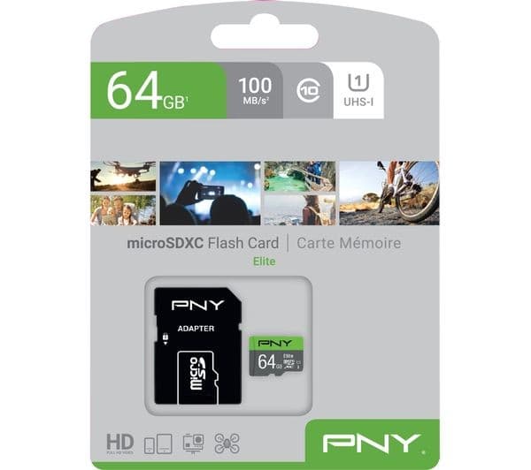 PNY Elite 64GB microSDXC Memory Card Class 10 UHS-I U1 A1 with SD Adapter - Image 3