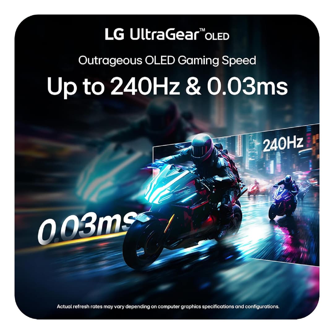 LG UltraGear 34GX900A-B 34" Ultrawide Curved OLED Quad HD 240Hz 0.03ms USB-C Freesync Premium Pro Height Adjustable Gaming Monitor with Speakers - Image 3