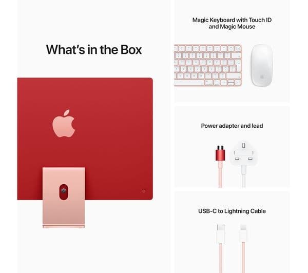 APPLE iMac 4.5K 24" (2021) - M1, 512 GB SSD, Pink - Image 9