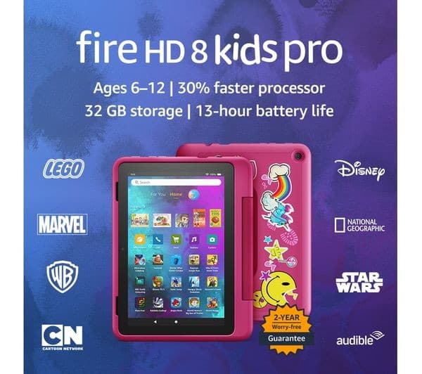 AMAZON Fire HD Pro 8" Kids (ages 6-12) Tablet (2022) - 32 GB, Pink - Image 2