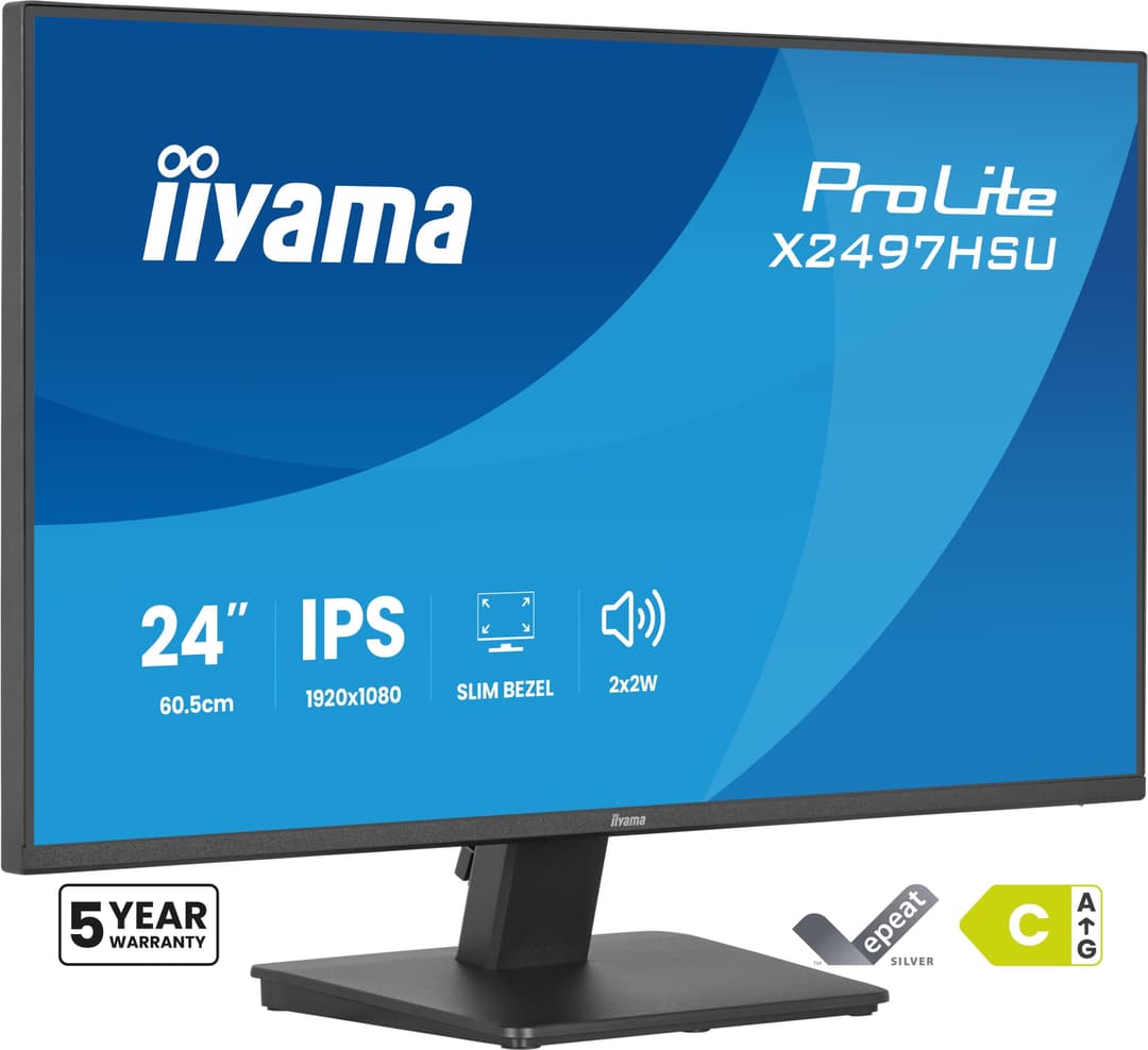 iiyama ProLite X2497HSU-B1 computer monitor 60.5 cm (23.8") 1920 x 1080 pixels Full HD LED Black - Image 1