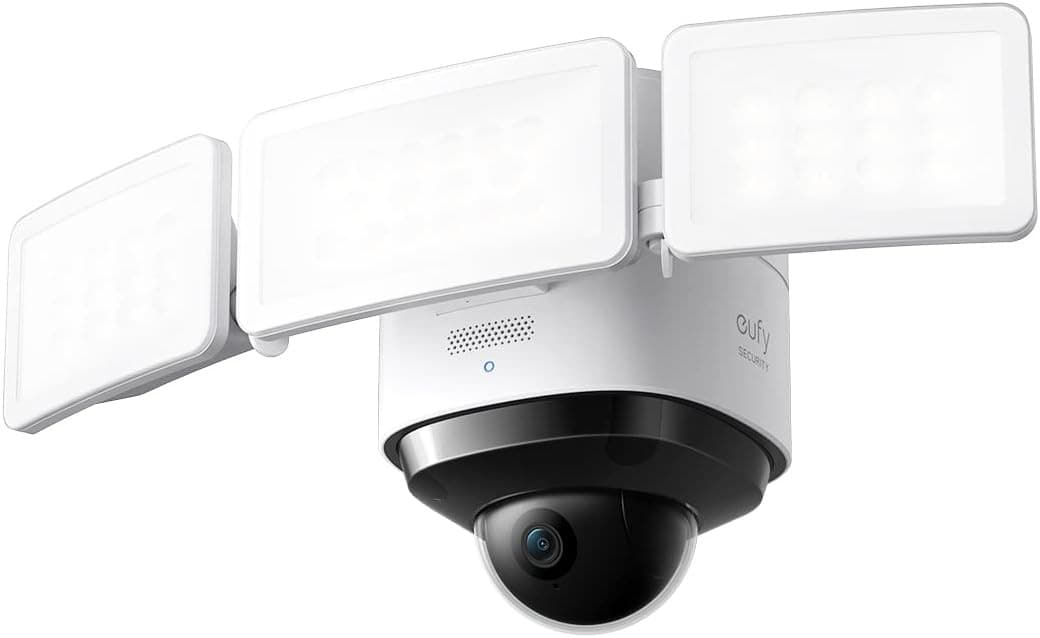 Eufy Floodlight Cam 2 Pro 2K 360° Pan, Tilt 3000 Lumens AI Tracking Hardwired - White