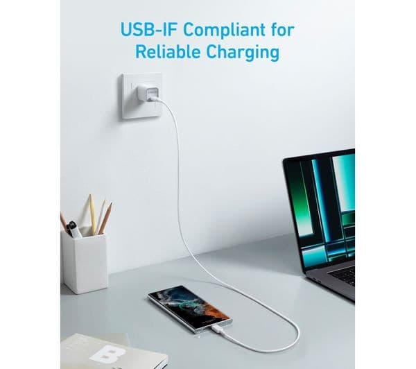 Anker 322 USB-C to USB-C Cable 60W 1.8m White - Image 5