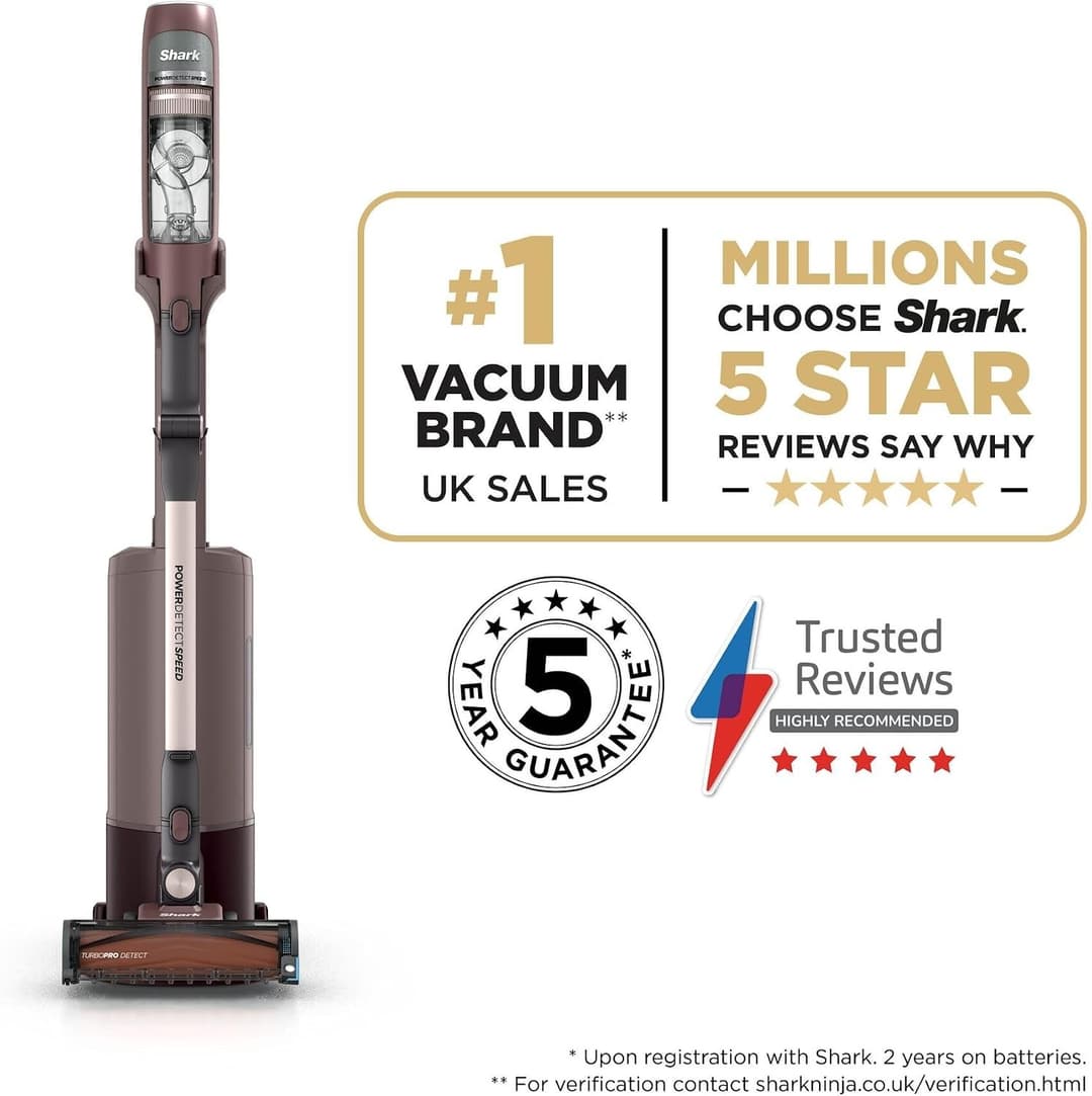 Shark PowerDetect Speed Luxe Collection Cordless Vacuum Cleaner IA3246UKTBR - Walnut - Image 2