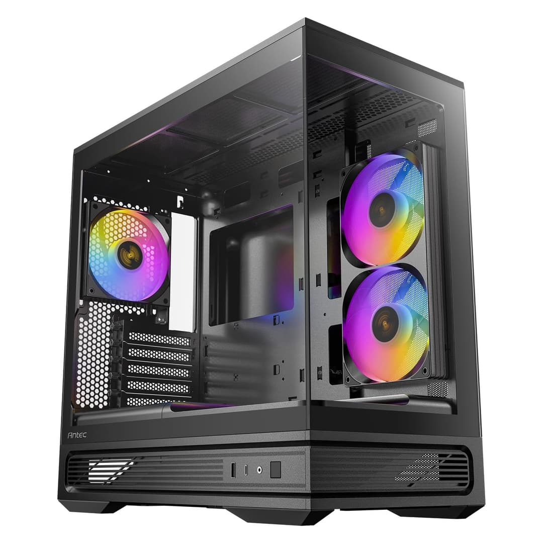 Antec C2M ARGB, Micro ATX PC Case, 3 PWM ARGB Fans Included, Black - Image 1