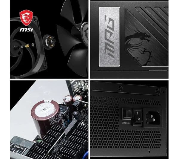 MSI MPG A850G 850W ATX 3.0 Full Modular 80+ Gold PCIe 5.0 Compact Power Supply - Image 3