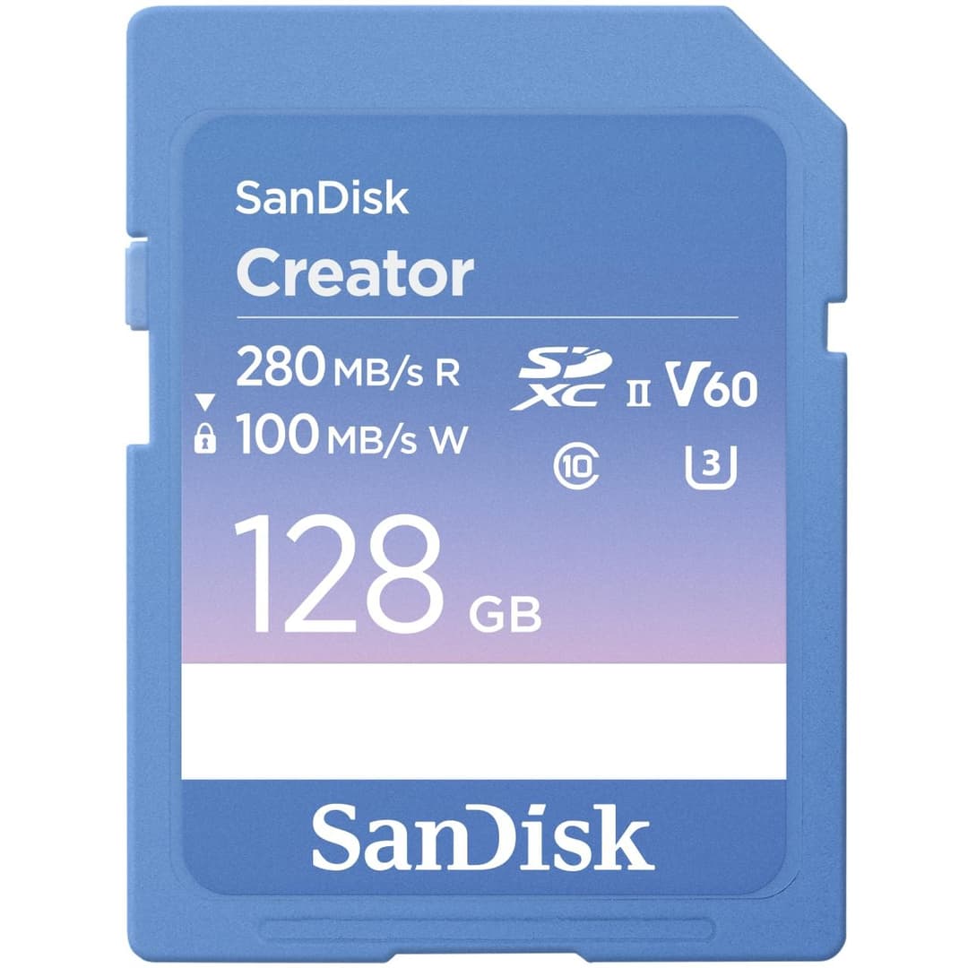 SanDisk Creator SD Memory Card 128GB - Blue - Image 1