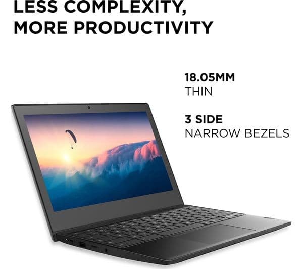 Lenovo IdeaPad 3 11.6" Chromebook - Intel® Celeron®, 64 GB eMMC, Black - Image 4