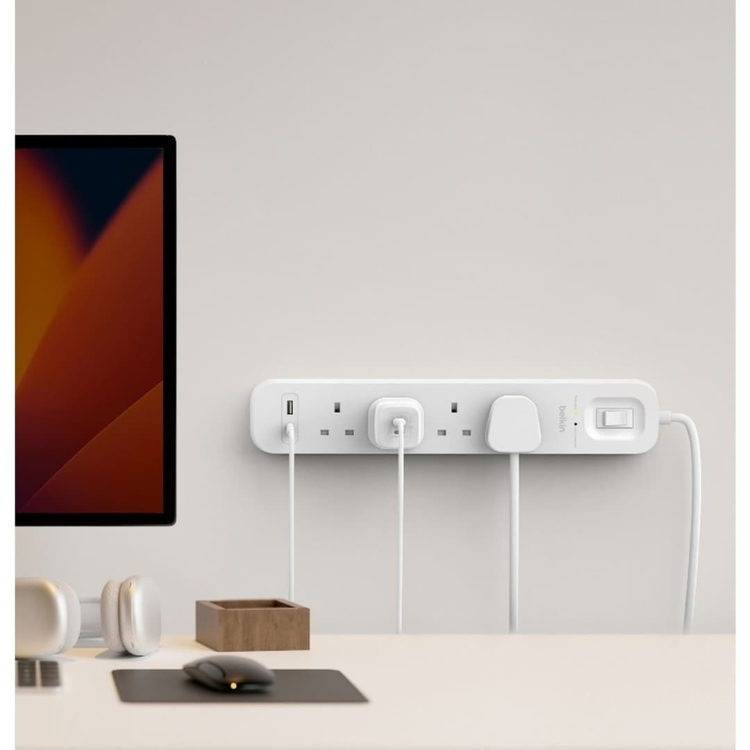 Belkin 4 Socket 2m USB A & C Surge Protected Extension Lead - Image 3