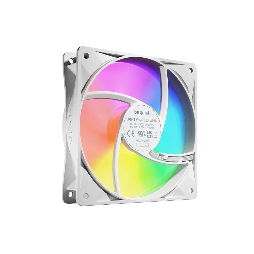 be quiet! Light Wings LX 120mm ARGB PWM Case Fan - White Triple Pack - Image 2