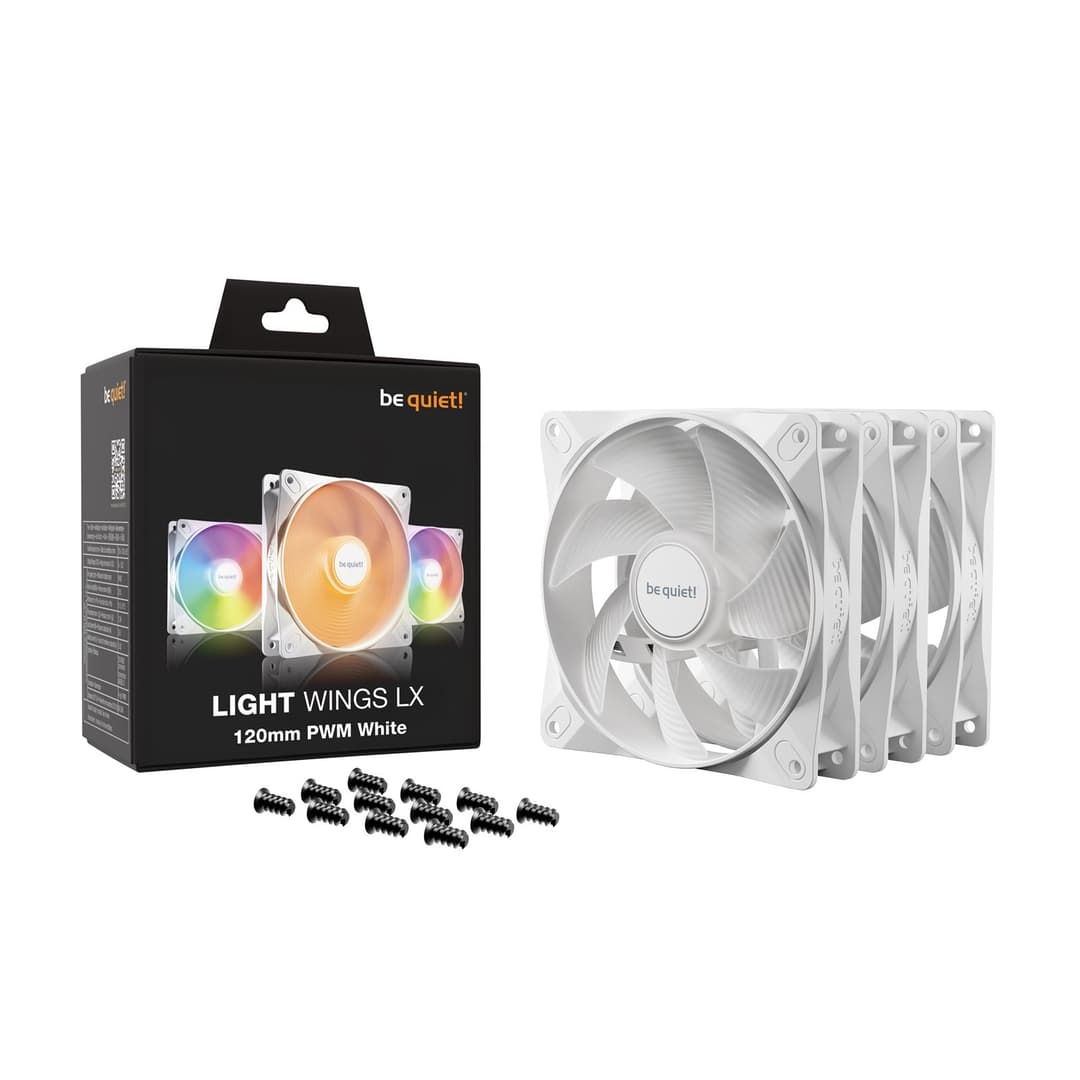 be quiet! Light Wings LX 120mm ARGB PWM Case Fan - White Triple Pack - Image 4