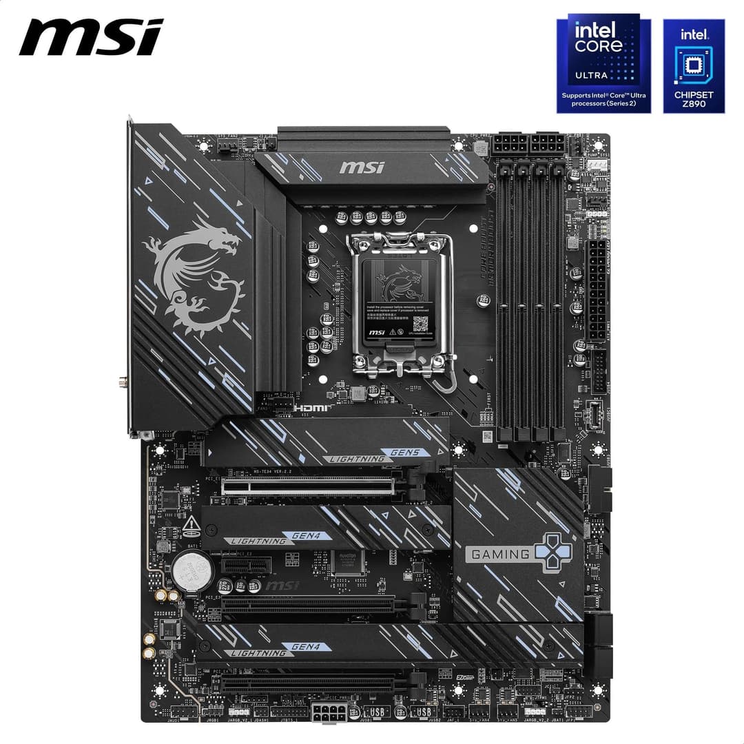 MSI Z890 GAMING PLUS WIFI6E Motherboard, ATX - Supports Intel Core Ultra Processors (Series 2), LGA 1851, DDR5 Memory Boost (up to 9200+ MT/s OC), PCIe 5.0 x16, M.2 Gen5, Killer 5G LAN, Wi-Fi 6E - Image 4