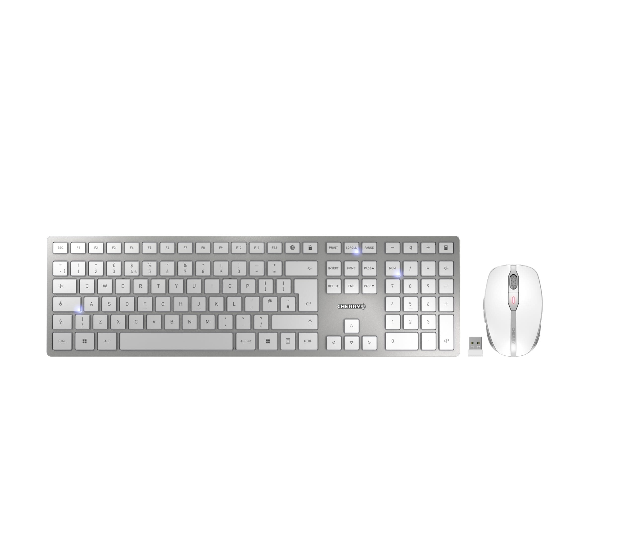 CHERRY DW 9100 Slim Wireless Desktop Set - Silver/White